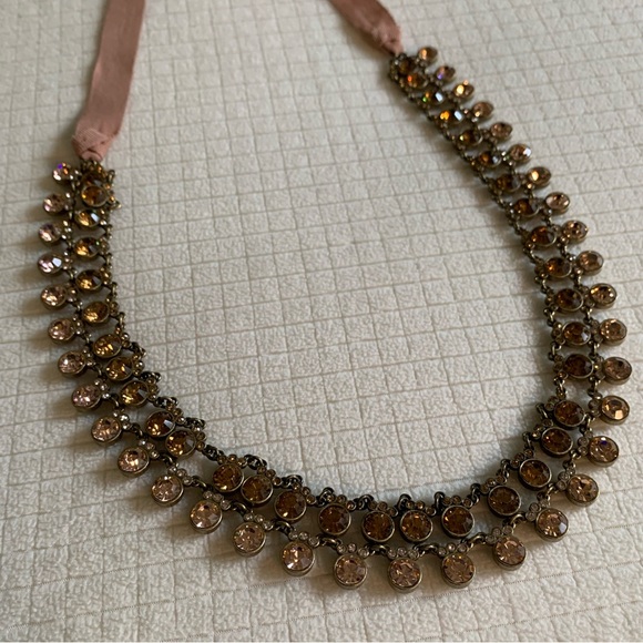 J.Crew copper & bronze bejeweled ribbon necklace - Picture 9 of 16